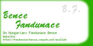 bence fandunace business card